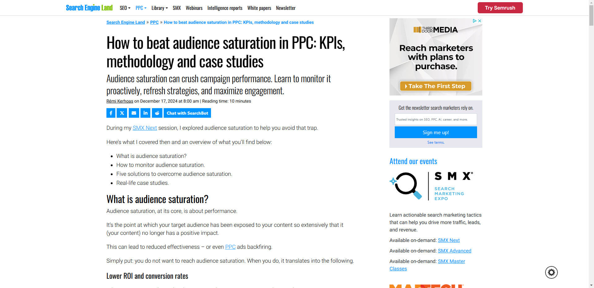 How to beat audience saturation in PPC - KPIs, methodology and case studies