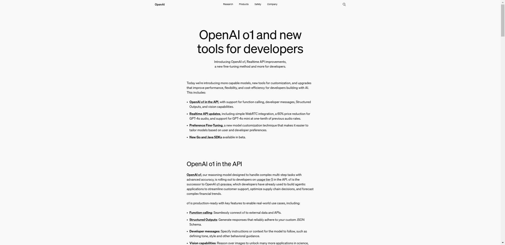 OpenAI o1 and new tools for developers